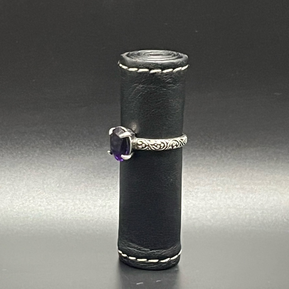 Sterling Silver Amethyst Ring - Purple Gemstone - Picture 2 of 2